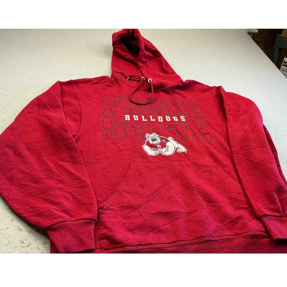 Vintage Jerzees Fresno State Bulldogs Hoodie Mens M Red NCAA College Football